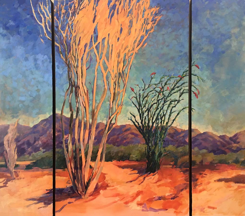 Ocotillo  Triptych by Molly Preston